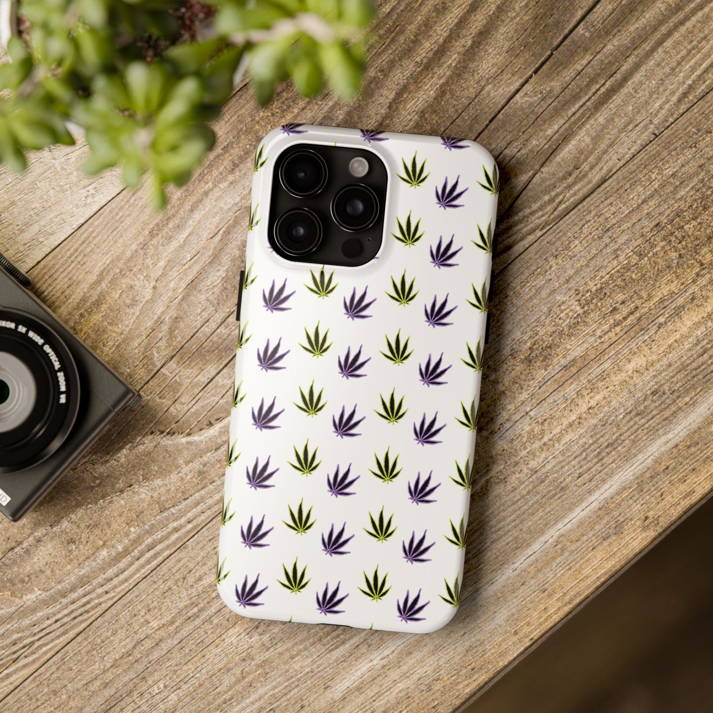 Green and Purple Leaves Case